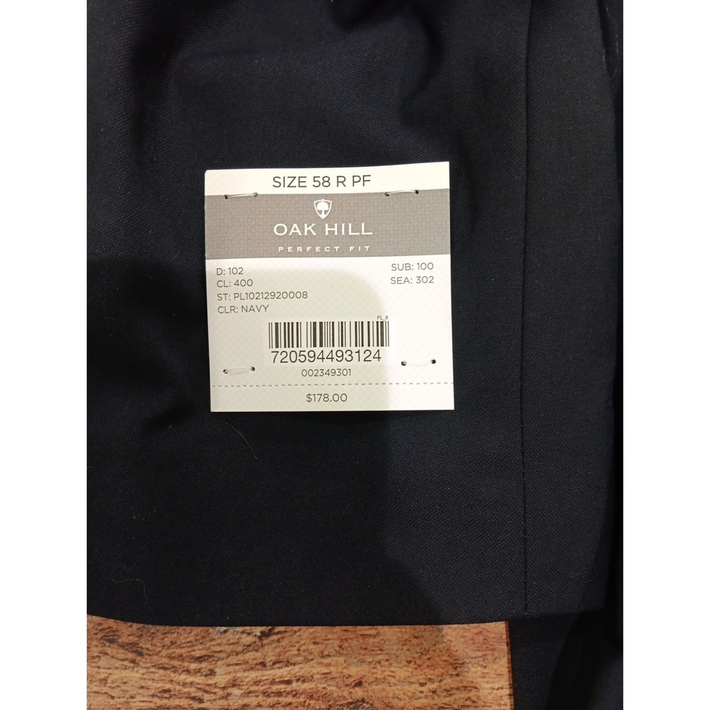 Oak Hill Perfect Fit Men's Navy Suit Jacket / Blazer Size 58R w/Aerocool 2288 - Picture 11 of 11